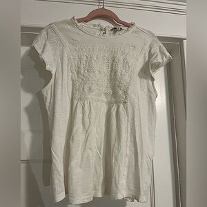 L Lucky Brand White lacey embroidered top
